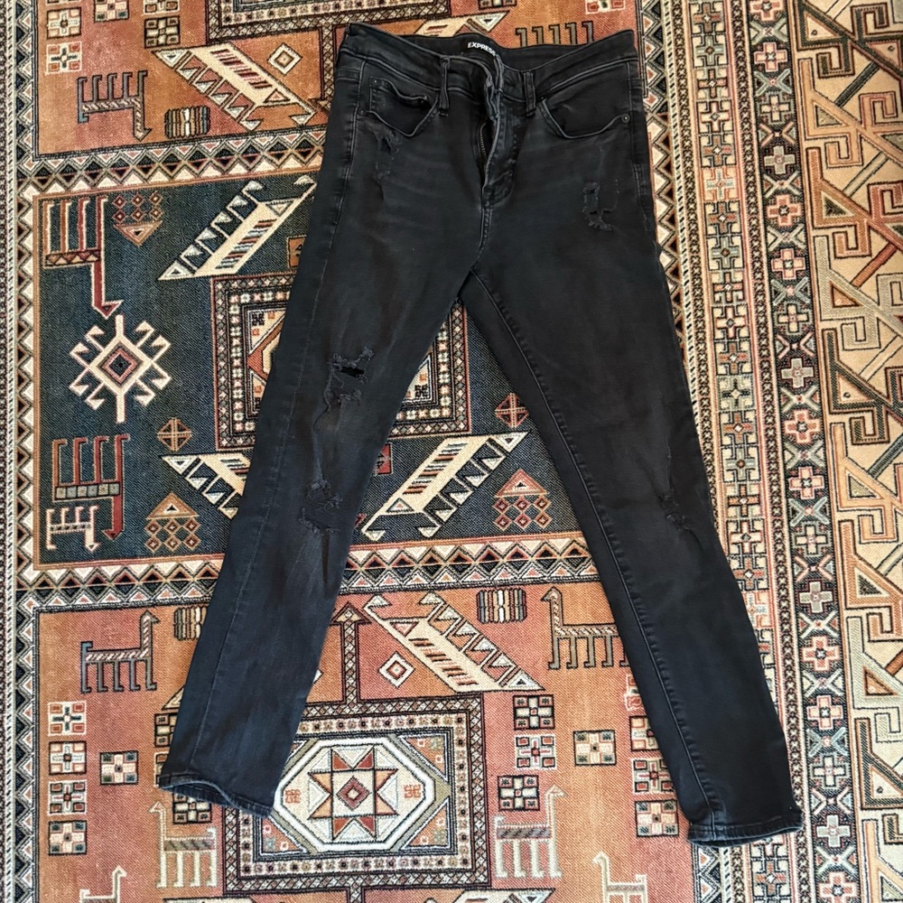 Classic Black Distressed Jeans